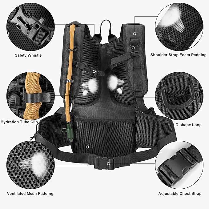 Tactical Hydration Pack Lightweight Insulation Water Backpack Molle Hydration Backpack for Hiking, Running, Cycling, Climbing, Hunting, Fishing
