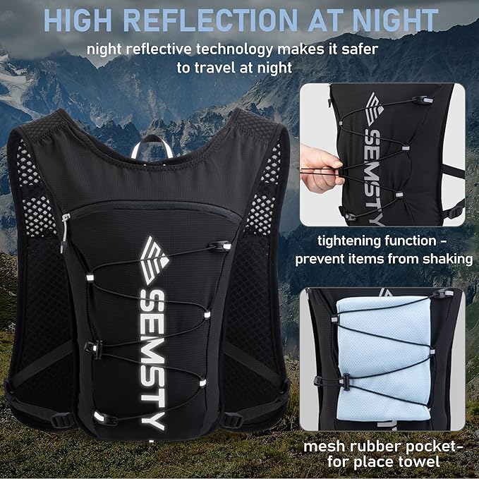 Running Hydration Vest 5L,Running Vest Pack with 1.5L Water Bladder,Lightweight Water Backpack for Hiking Running Cycling