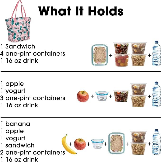 J World New York Lola Tote Bag Insulated Lunch-Box for Women, Palm Leaves, One Size