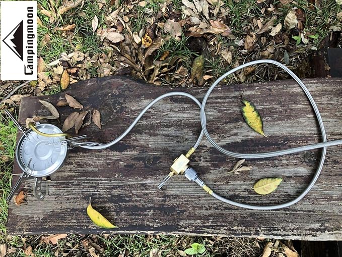 CAMPINGMOON 21.65-inch Multi-function Gas Hose for EN417 Lindal Valve Screw-on Type Canister and Device Z16