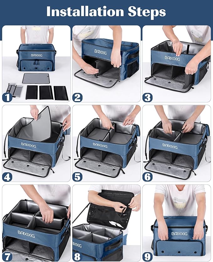 Golf Trunk Organizer, 2 Layer Waterproof Car Golf Locker with Separate Ventilated Compartment for 2 Pair Shoes, Golf Trunk Storage for Golf Accessories, Golf Gifts for Men