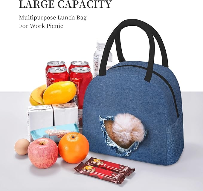 Cute Dog Lunch Bag Lunch Box for Women Men Boys Girls, Reusable Insulated Lunch Tote Bag, Leakproof Thermal Cooler Sack Food Handbags High Capacity for Work School Picnic Camping Gifts