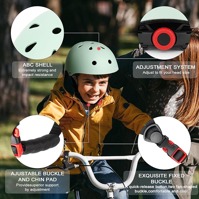 Kids Bike Helmet,Toddler Skateboard Helmets for Ages 2-3-5-8-14 Years Boys Girls，Adjustable Multi-Sport Bicycle Skateboarding Football Roller Skating Scooter Rollerblade Balance Bike Helmet