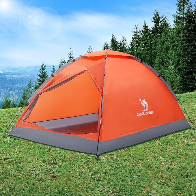 CAMEL CROWN 2/3/4 Person Camping Tent with Removable Rain Fly, Easy Setup Outdoor Tents Water Resistant Lightweight Portable for Family Backpacking Camping Hiking Traveling
