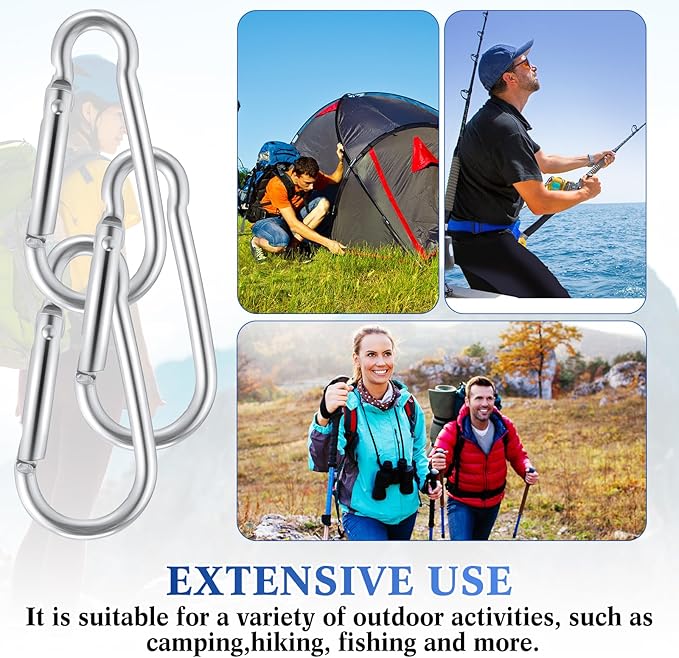 500 Pcs 2" Spring Snap Hooks Bulk Small Aluminum Alloy Clip Keychain Spring Snap Hook for Hanging Camping Hiking Traveling Fishing Outdoor