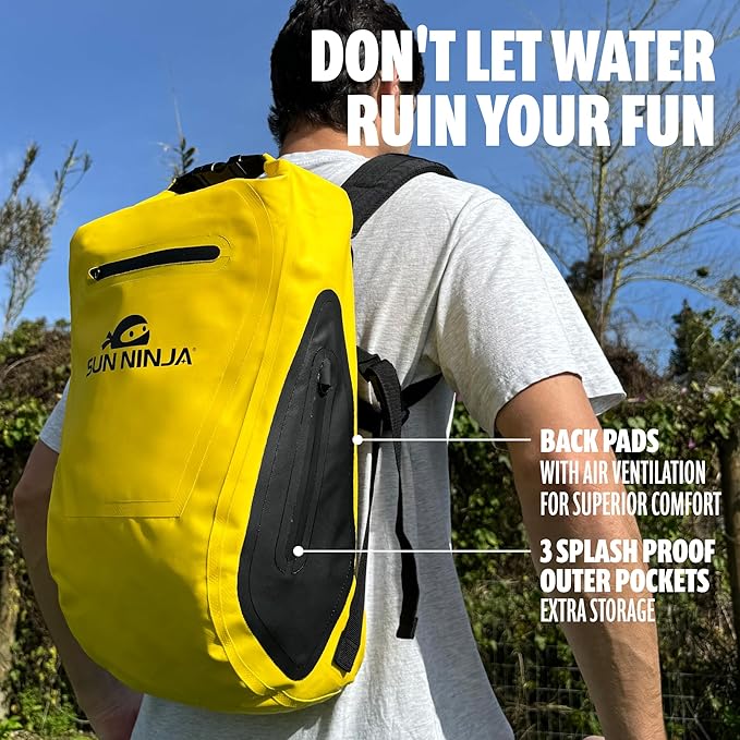 SUN NINJA Dry Bag Backpack, Waterproof Floating Drybag for Kayaking & SUP, Dry Bags Waterproof Backpack for Men & Women