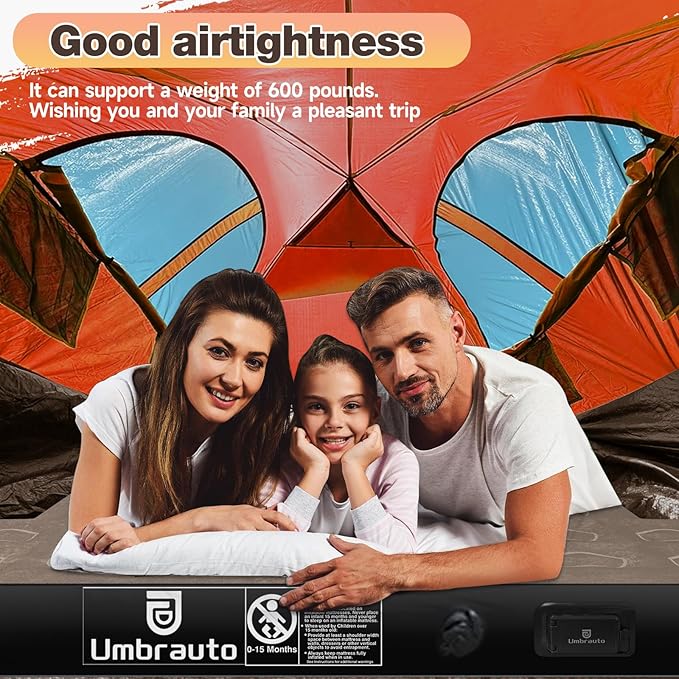 Umbrauto Built-in Pump Air Mattress for 5.5-5.8ft Full Size Short Truck Bed, Inflatable Camping Airbed with Rechargeable Cordless Pump for Truck Tent Camper