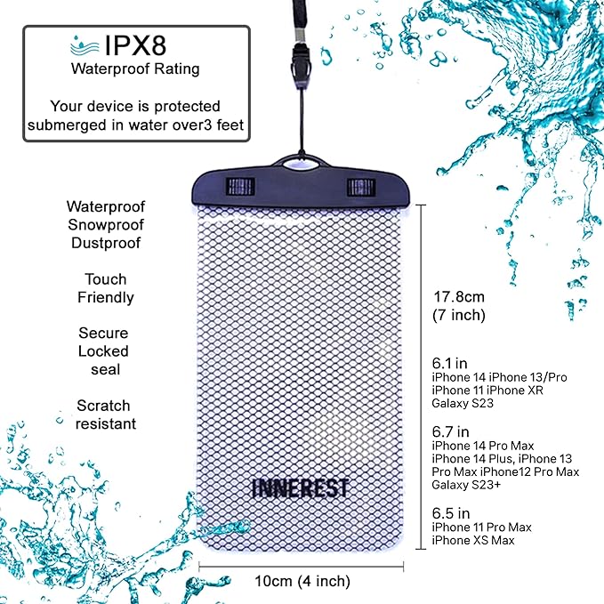 Waterproof Dry Bag Lightweight Sack for Outdoor Water Recreation Beach Boating Camping Fishing Kayaking with a Waterproof phone pouch (Matte Yellow, 15L)