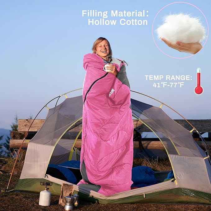 Sleeping Bag for Adults Teens Kids Cold Warm Weather, Portable Waterproof & Lightweight, Compact with Compression Sack, for 3-4 Seasons Camping, Backpacking, Hiking, Travel, Indoors Outdoors