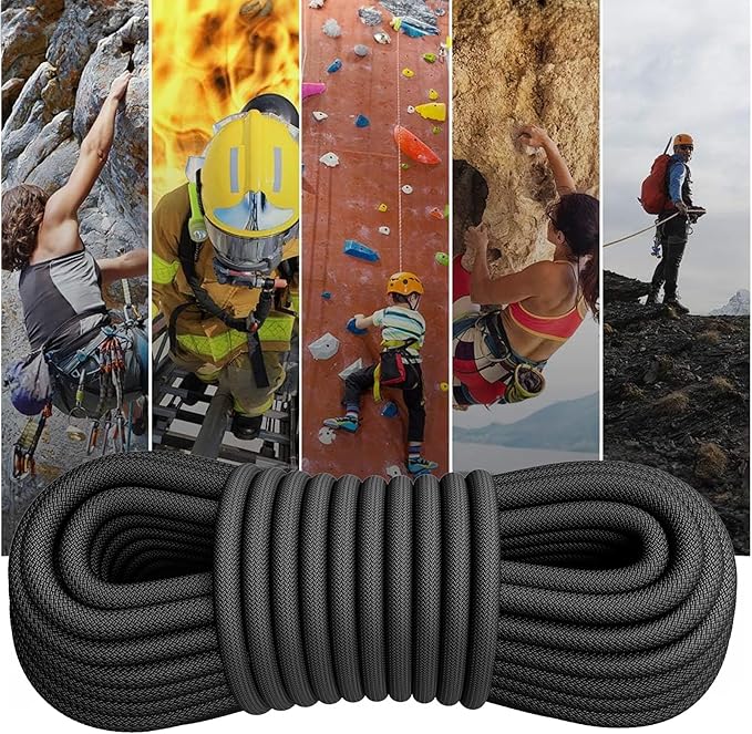 X XBEN Outdoor Climbing Rope 10M(32ft) 20M(64ft) 30M(96ft) 50M(160ft) 70M(230ft) 152M(500FT) 352M(1000FT) Static Rock Climbing Rope for Escape Rope Ice Climbing Equipment Fire Rescue Parachute