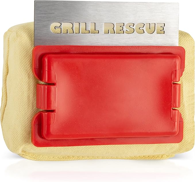 Grill Rescue BBQ Replaceable Cleaning Head, Bristle Free - Durable and Unique Scraper Tools for Cast Iron or Stainless-Steel Grates, Barbecue Cleaner