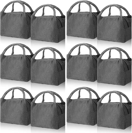 Chunful 12 Pcs Lunch Bags Bulk Insulated Reusable Lunch Bags Pouch with Aluminum for Women Adult School Office Work Employees