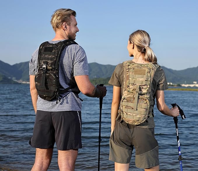 MARCHWAY Tactical Molle Hydration Pack Backpack with 3L TPU Water Bladder, Military Daypack for Cycling, Hiking, Running, Climbing, Hunting, Biking