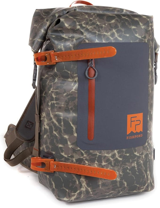 fishpond Wind River Roll-Top Waterproof Fishing Backpack For Tackle and Travel | Rolltop Backpack - Eco Shadowcast Camo