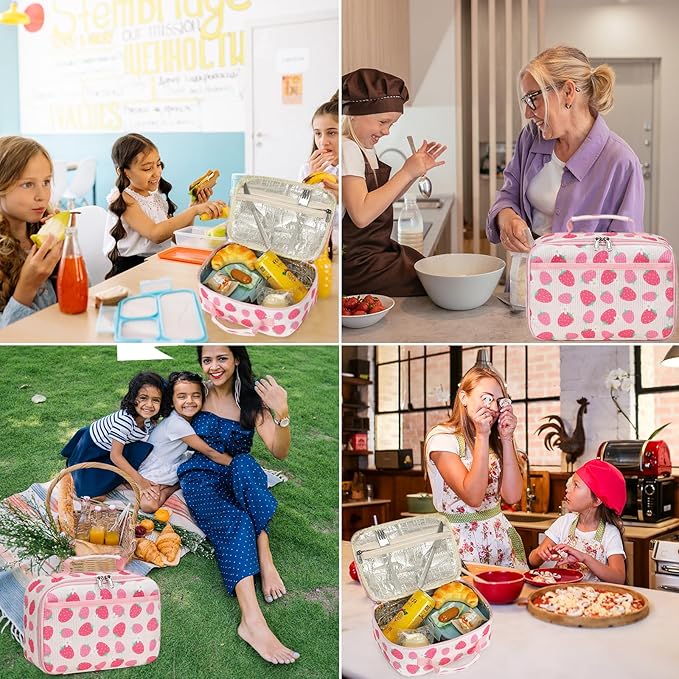 LOIDOU Lunch Box for Kids Boys Girls Insulated Lunch Bag Thermal Meal Tote Reusable Lunch Pail Bags for School Travel