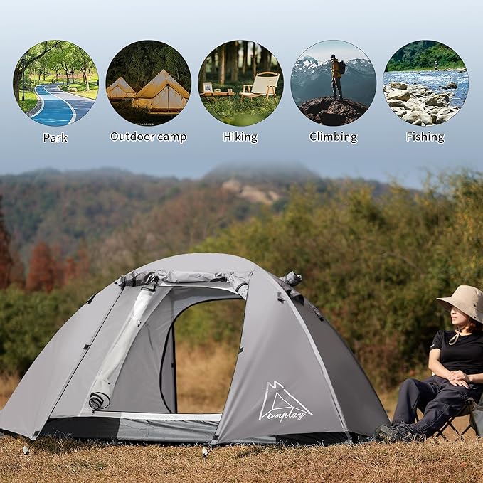 Ultralight Tent, Easy Setup, 1-2 Person Waterproof and Portable Tent for Camping Hiking Outdoor Climbing