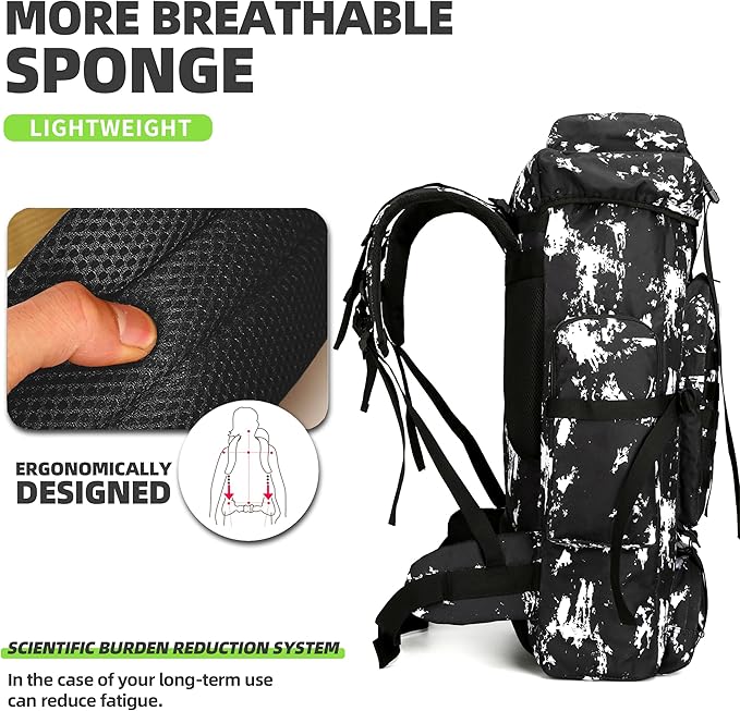 King'sGuard 70L Camping Hiking Backpack Tactical Backpack Military Molle Rucksack Backpack for Outdoor