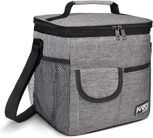 Tirrinia Large Insulated Lunch Bag for Women Men, 10L Leakproof Thermal Reusable Lunch Box for Adult, Tall Meal Prep Lunch Cooler Tote with 4 Pockets for Office Work