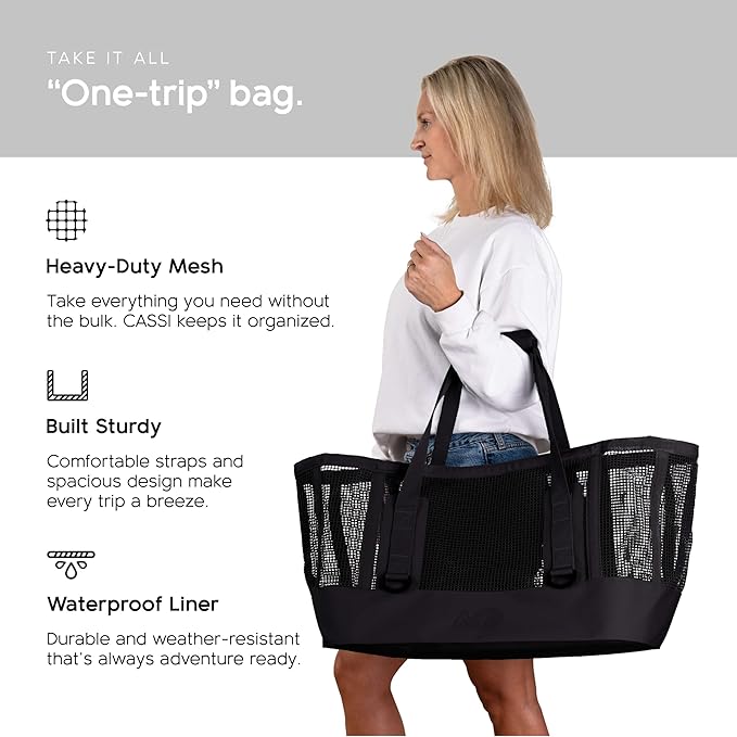 MISSION Boat Gear CASSI Heavy-Duty Outdoor Tote and Waterproof Marine-Grade Mesh Boat Bags