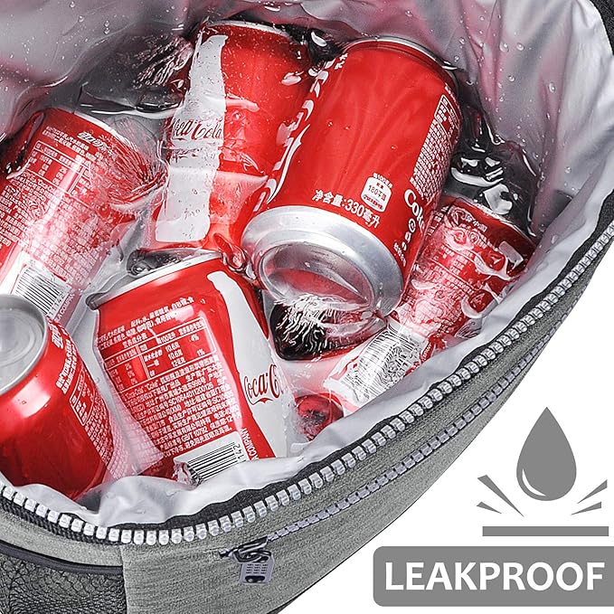 Tirrinia Large Insulated Lunch Box for Men/Women, Leakproof Thermal Lunch Bag for Office Picnic Work Beach Camping,Reusable Lunch Cooler Tote for Adult, Light Grey