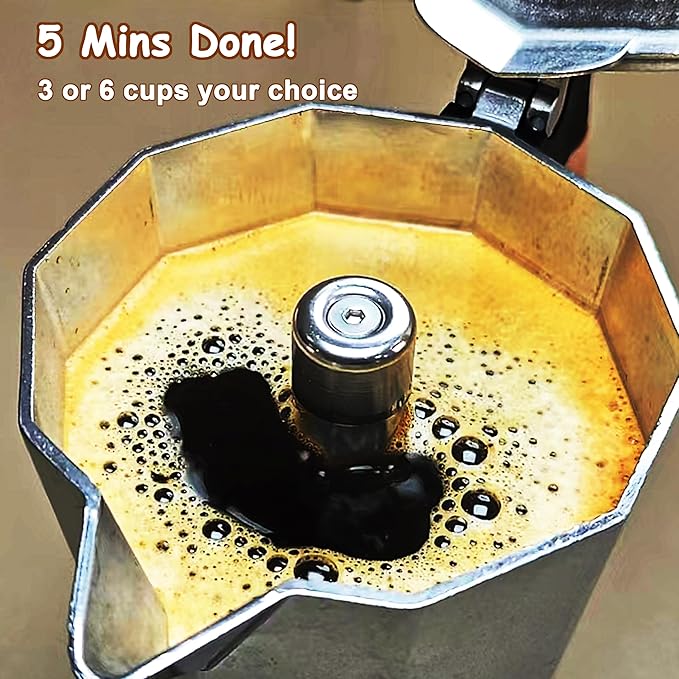 Electric Espresso Coffee Maker, Italian Coffee Pot, Electric Moka Pot, Cuban Coffee Maker, Portable Cafeteras Electricas Espresso Makers with Detachable Base 3 or 6 Cup (Red)