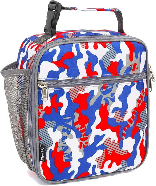 FlowFly Kids Lunch box Insulated Soft Bag Mini Cooler Back to School Thermal Meal Tote Kit for Girls, Boys, Alphabet