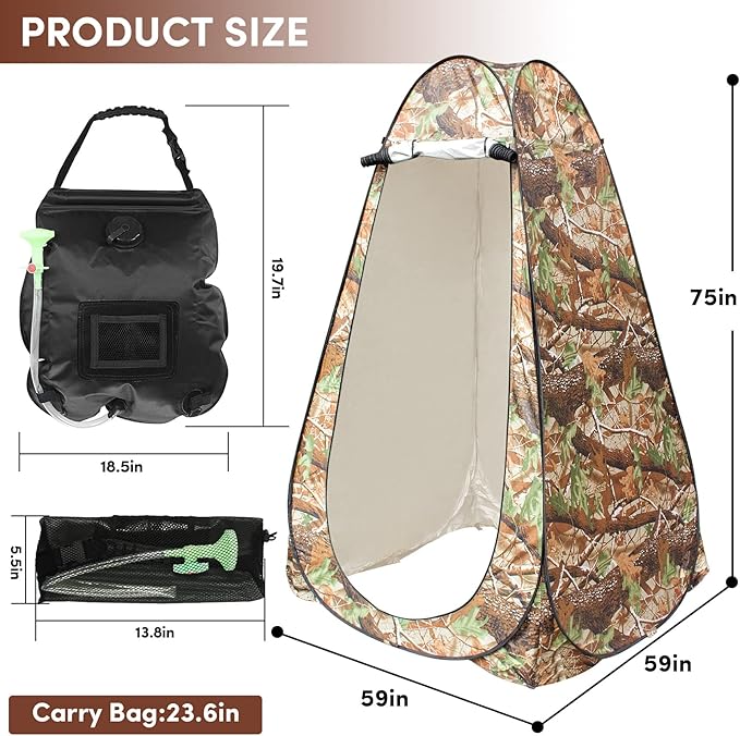 Pop Up Privacy Tent Shower Tent Changing Tent Portable Outdoor Camping Bathroom Toilet Tent Changing Dressing Room Privacy Shelters Room for Hiking and Beach Sun Shelter Picnic Fishing- Waterproof