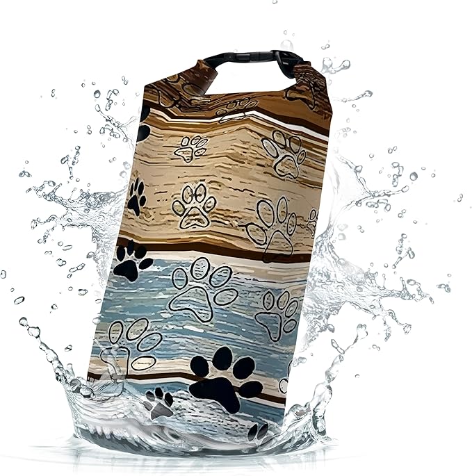 Waterproof Dry Bag,Roll Top Retro Rustic Barn Wood Waterproof Backpack 5L/10L/20L Floating and Lightweight Bags for Kayaking, Boating, Fishing, Swimming and Camping