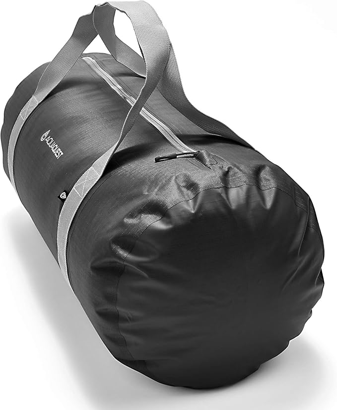 AquaQuest Kuta Zip Duffel - 100% Waterproof Body + Water Resistant Zip, Tough, Lightweight, Practical - Protective Minimalist Bag for Sport, Gym, Travel - 30L Black