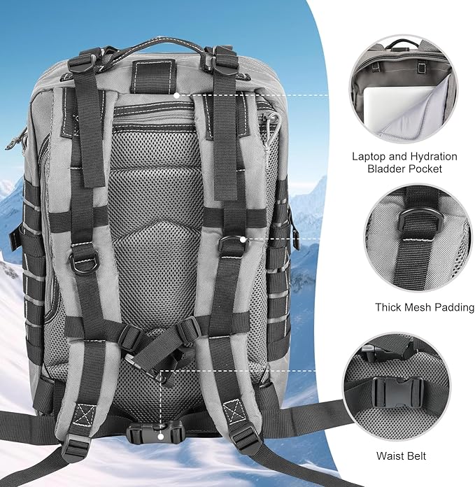MOLLE Assault Pack, Tactical Backpack Military Army Camping Rucksack, 3-Day Pack