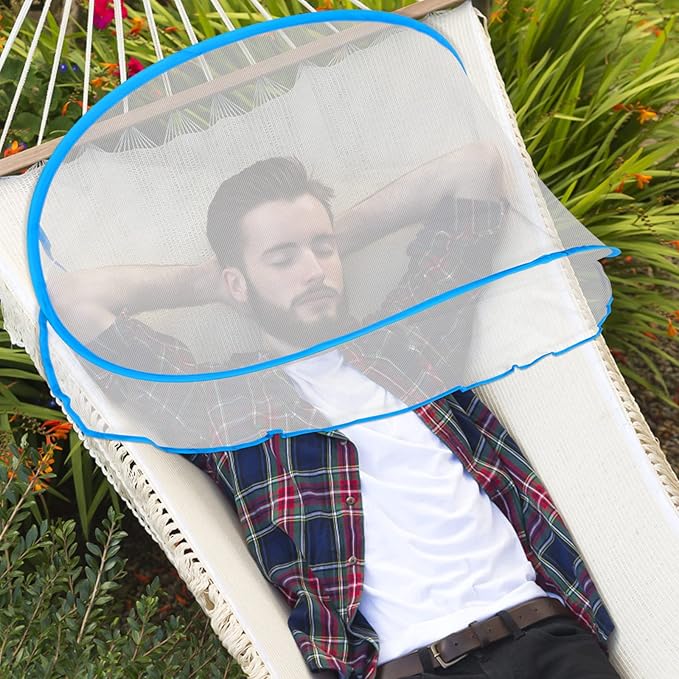 Portable Mosquito Net Tent, Folding Mosquito Head Net, Pop Up Mosquito Tent Netting for Bedding Camping Traveling Patio (1 Pack, Large)