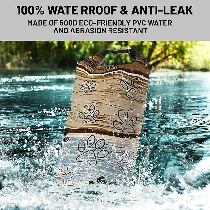 Waterproof Dry Bag,Roll Top Retro Rustic Barn Wood Waterproof Backpack 5L/10L/20L Floating and Lightweight Bags for Kayaking, Boating, Fishing, Swimming and Camping