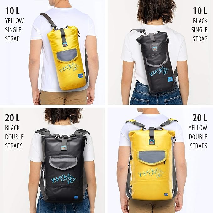 Luck route Dry Bag - Waterproof Backpack for Kayaking, Boating and Fishing - Quick-Access Outer Pocket & 500D Tear Resistance PVC