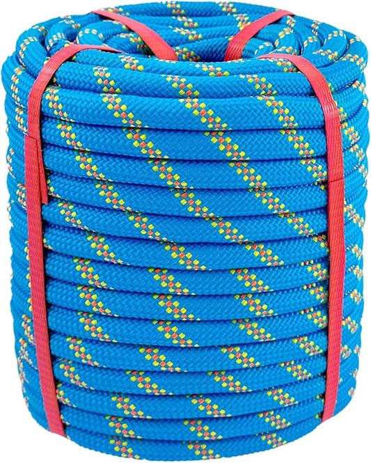 Arborist Rigging Rope Blue - 1/2 Inch Diameter 100 Ft - Heavy Duty Bull Rope for Arborist Climbing Nautical Swing Outdoor Adventures