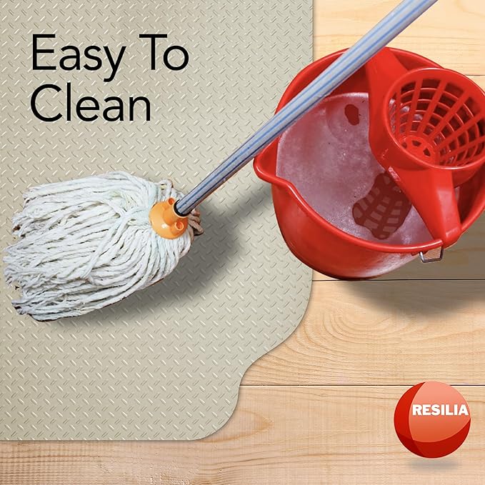 RESILIA Large Under Grill Mat – Heavy Duty, Reusable Outdoor Floor Protector Mats for Deck, Patio, & Garage – 72 Inch x 48 Inch with 12 Inch Splatter Protection Lip, Sandstone Diamond Plate