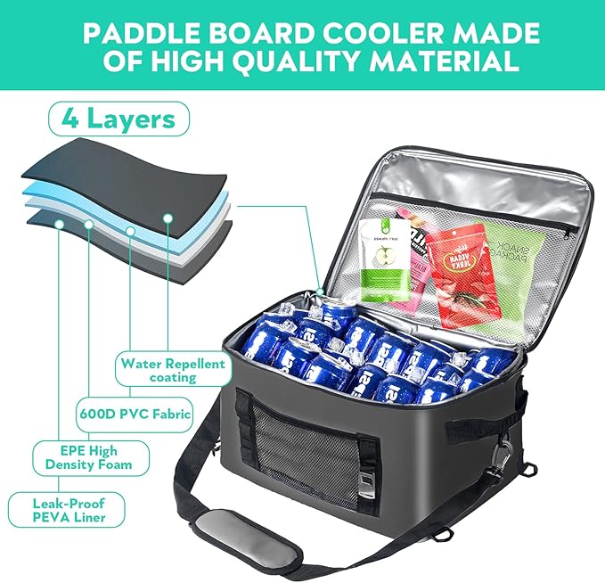 Paddle Board Cooler Bag for Paddleboarding, Kayaking - Secure, Spacious and Functional for Outdoor Water Adventures