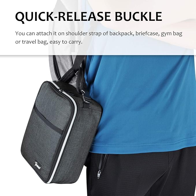 Tirrina Insulated Lunch Box for Men Women, Portable Thermal Small Lunch Bag for Office Work Picnic, Reusable Compact Lunchbox Cooler Tote for Adults,Charcoal