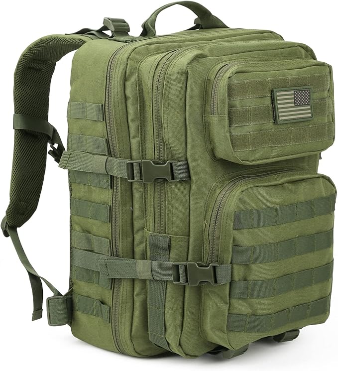 REEBOW GEAR Military Tactical Backpack Large Army 3 Day Assault Pack Molle Bag Boys Backpacks for School Army Green