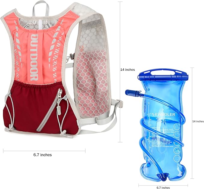 5L Hydration Backpack for Women and Men - Lightweight Running Vest with 1.5L Water Bladder, Water Backpack for Hiking, Running, Biking, Cycling and Rave, Adjustable Straps