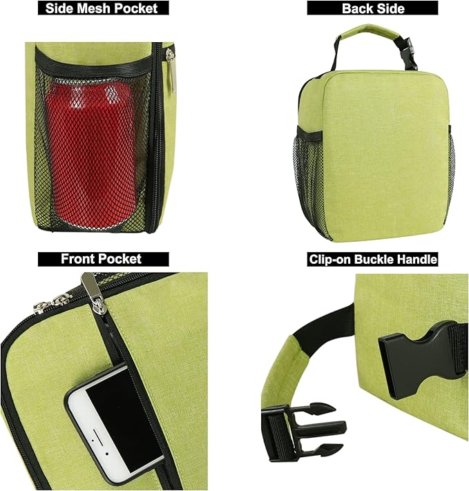 Lunch Box for Men & Women Durable Lunch Bag for Adults Reusable Small Lunchbox Green
