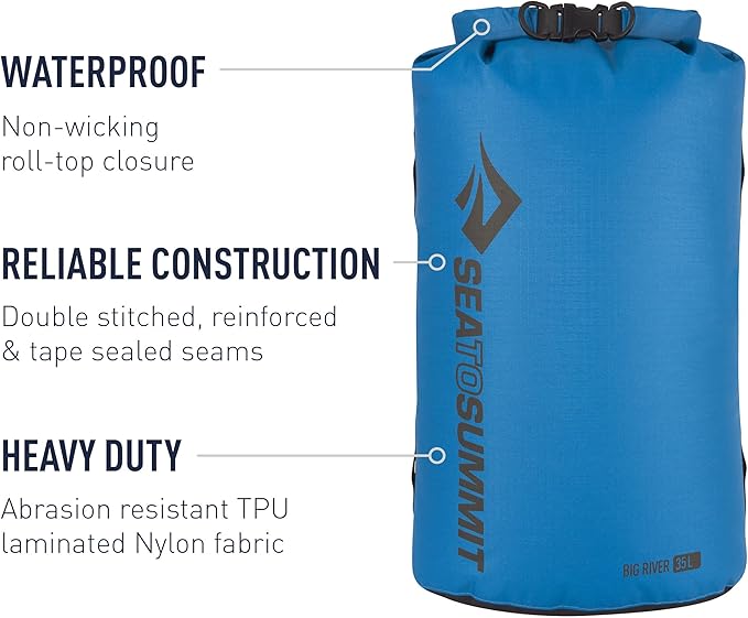 Sea to Summit Big River Dry Bag, Ultra-Durable Roll-Top Dry Storage