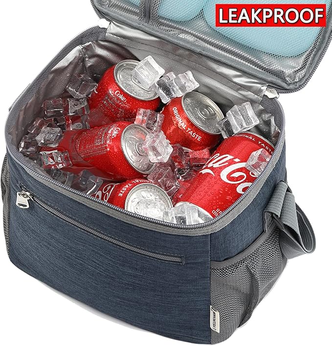 Navy Unisex Meal Holder, Durable & Safe, Long-Term Insulation, Leakproof & Water-Resistant, Large Capacity & Multi Compartments, Wide-Open-Design & Portable