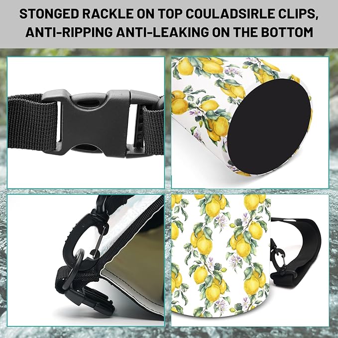 Waterproof Dry Bag,Roll Top Summer Lemon Waterproof Backpack 5L/10L/20L Floating and Lightweight Bags for Kayaking, Boating, Fishing, Swimming and Camping with Waterproof Phone Case
