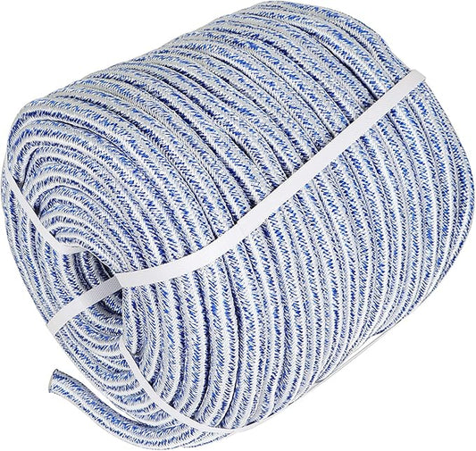 Arborist Tree Rope, 3/4inch by 100FT, 24 Strand Bull Rope up to 20000lbs Tensile Strength, Blue and White