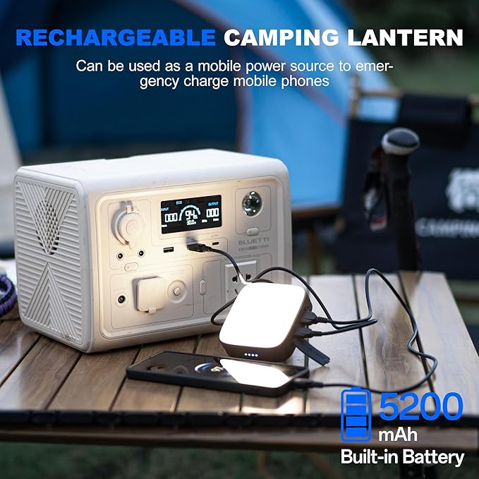 WUBEN F5 Camping Lantern Rechargeable, 5200mAh Portable Led Camping Lights, 500LM Camping Flashlight, LED Lantern for Power Outages Home, IP64 Waterproof Camping Essentials, Hurricane, Tent, Outdoor