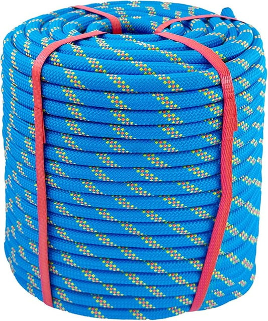 Arborist Rigging Rope Blue - 1/2 Inch Diameter 250 Ft - Heavy Duty Bull Rope for Arborist Climbing Nautical Swing Outdoor Adventures
