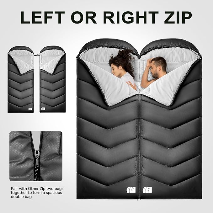 Sleeping Bags for Adults Cold Weather,Portable, Waterproof,Lightweight Sleeping Bag for Tall Girls Boys with Compression Sack for Warm Camping, Hiking, Outdoor & Indoor