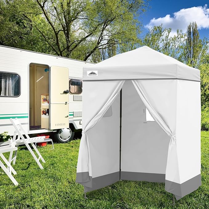 EAGLE PEAK EAGLE PEAK Flex Ultra Compact Pop-up Canopy, Sun Shelter, Changing Room, Portable Privacy Canopy Cabana, 5x5 Canopy Tent, for Pool, Fashion Photoshoots, or Camping White