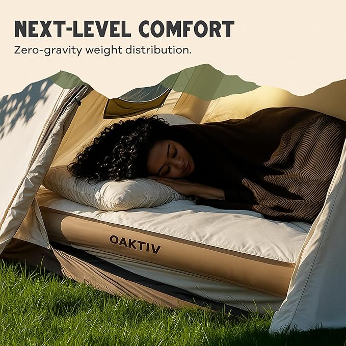 WanderMate - Self-Inflating Camping Sleeping Pad - Twin-Sized Inflatable Camping Mattress for Car, Backpacking, and Tent - Durable 4-Inch Memory Foam and Air Support - Cordless 2,500mAh Pump