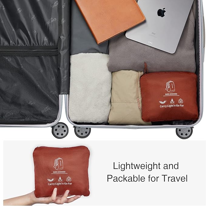 EVER ADVANCED 20L Lightweight Packable Hiking Backpack, Small Travel Water Resistant Collapsible Daypack for Men Women Camping Outdoor Reddish Brown